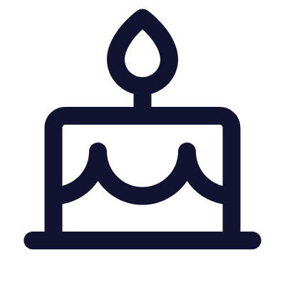 Birthday Cake Alt, Animated Icon, Outline