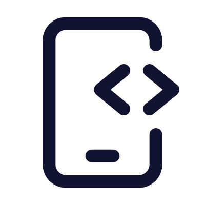 Smartphone Code, Animated Icon, Outline