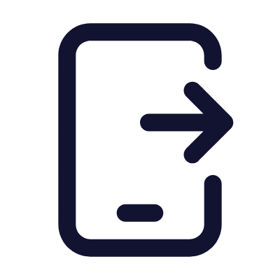 Smartphone Arrow Out, Animated Icon, Outline