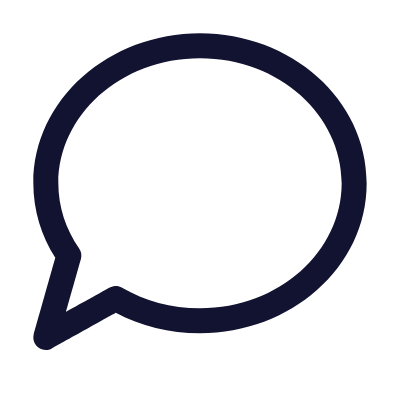 Message Oval, Animated Icon, Outline