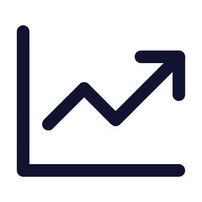 Line Graph Arrow Up, Animated Icon, Outline
