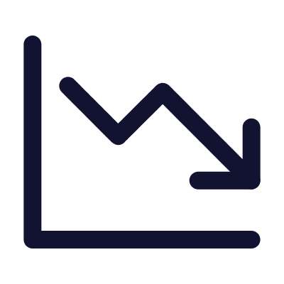 Line Graph Arrow Down, Animated Icon, Outline