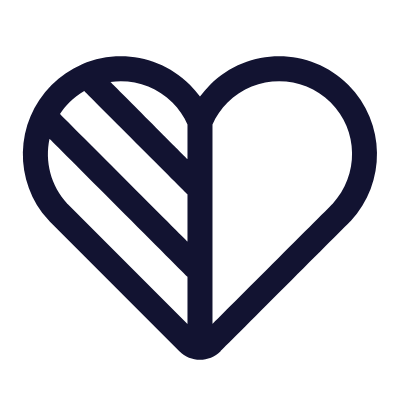 Heart Half, Animated Icon, Outline