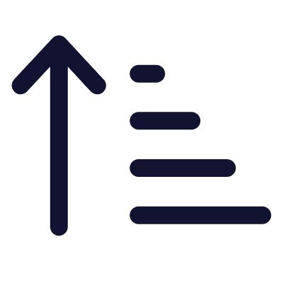 Sort Ascend Arrow Up, Animated Icon, Outline