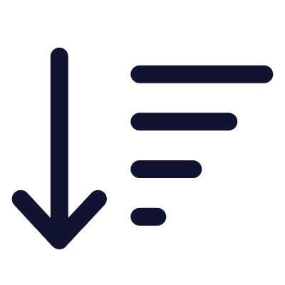 Sort Descend Arrow Down, Animated Icon, Outline