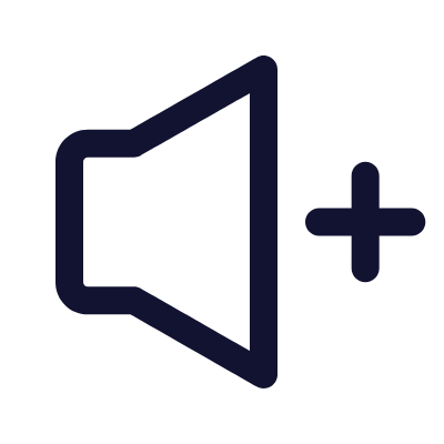 Volume Plus, Animated Icon, Outline