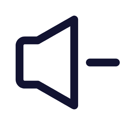 Volume Minus, Animated Icon, Outline