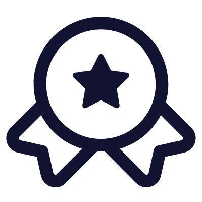Badge Ribbon Star, Animated Icon, Outline