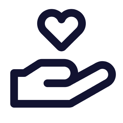 Hand Heart, Animated Icon, Outline