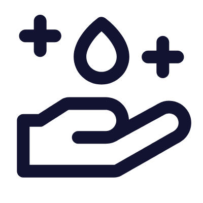 Hand Drop Sparkles, Animated Icon, Outline
