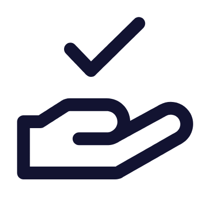 Hand Check, Animated Icon, Outline