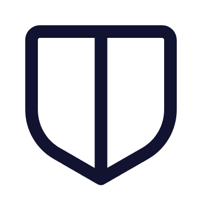 Shield Half, Animated Icon, Outline