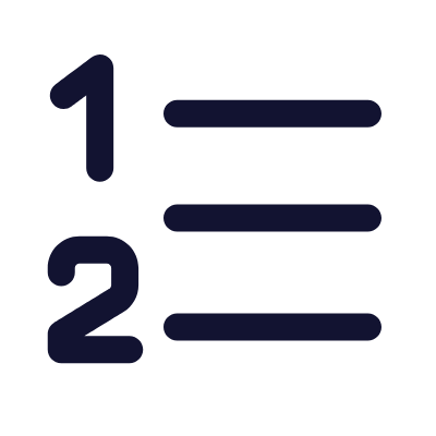 Number List, Animated Icon, Outline