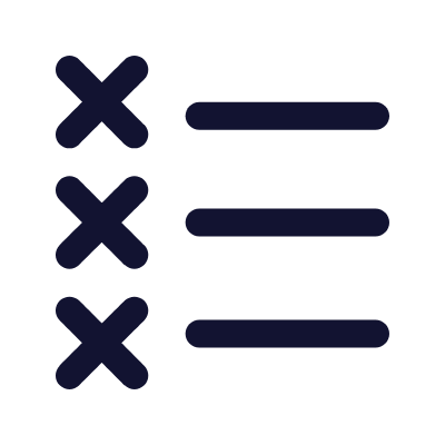 Cross List, Animated Icon, Outline