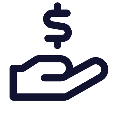 Hand Dollar, Animated Icon, Outline