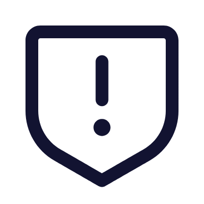 Shield Warning, Animated Icon, Outline