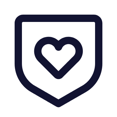 Shield Heart, Animated Icon, Outline