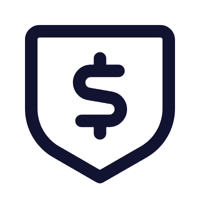 Shield Dollar, Animated Icon, Outline