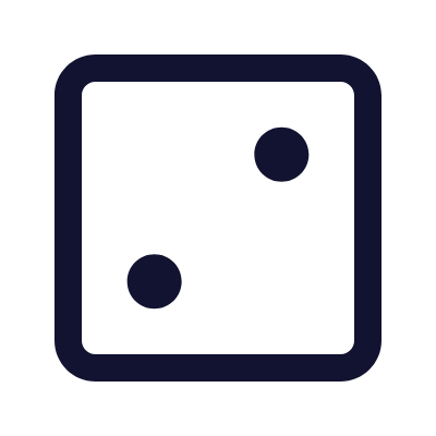 Dice Two, Animated Icon, Outline