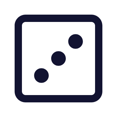 Dice Three, Animated Icon, Outline