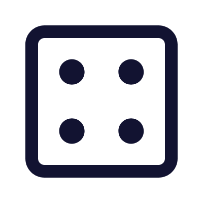 Dice Four, Animated Icon, Outline