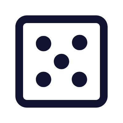Dice Five, Animated Icon, Outline
