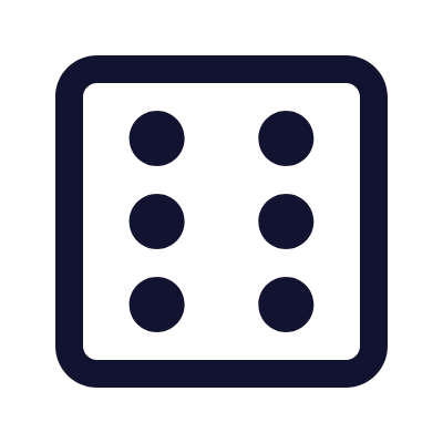 Dice Six, Animated Icon, Outline