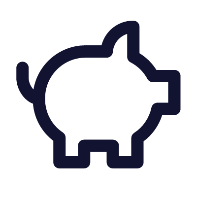 Piggy Bank, Animated Icon, Outline