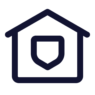 House Shield, Animated Icon, Outline