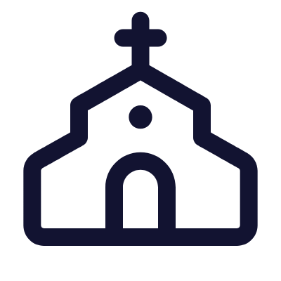 Church, Animated Icon, Outline