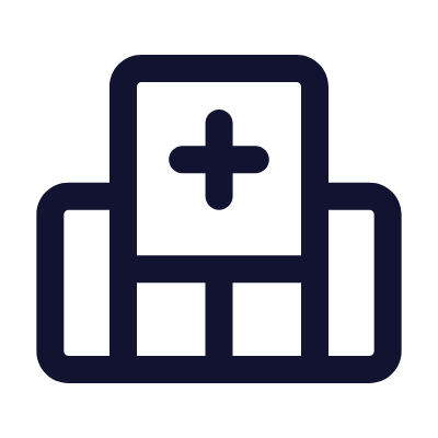 Hospital, Animated Icon, Outline