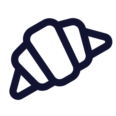 Croissant, Animated Icon, Outline