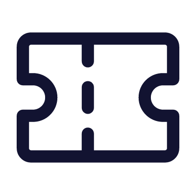 Ticket Perforated, Animated Icon, Outline