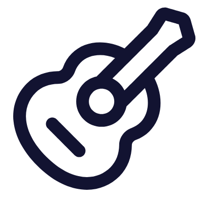 Guitar, Animated Icon, Outline