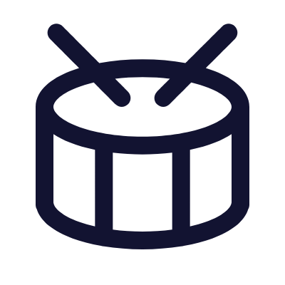 Drum, Animated Icon, Outline