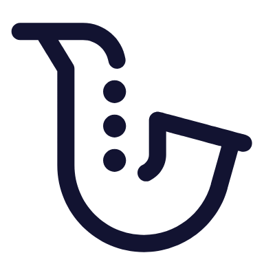 Saxophone, Animated Icon, Outline
