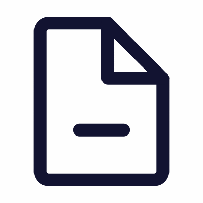File Minus, Animated Icon, Outline