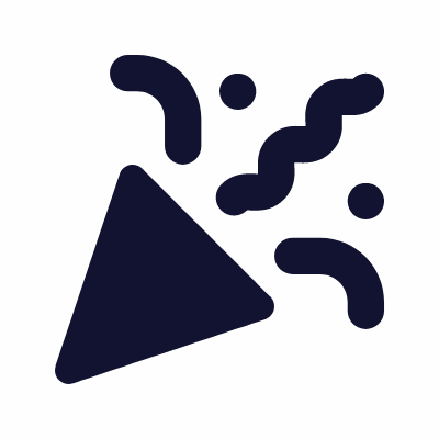 Confetti, Animated Icon, Solid