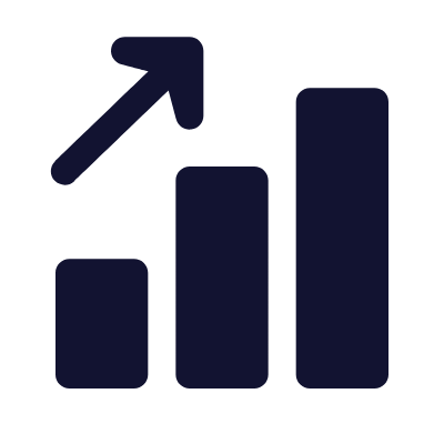 Bar Chart Arrow Up, Animated Icon, Solid