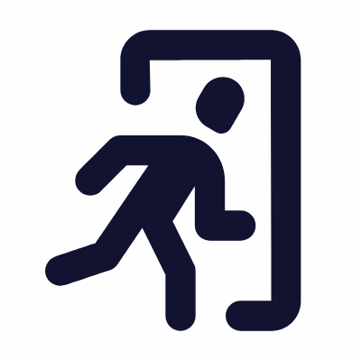 Exit Sign, Animated Icon, Solid