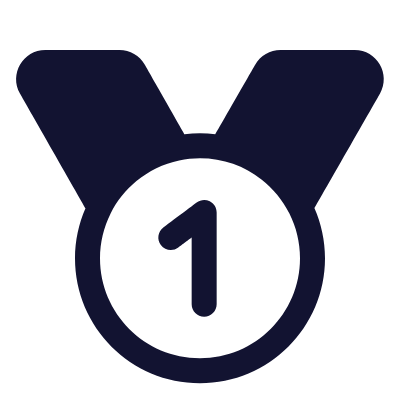 Medal First Place, Animated Icon, Solid