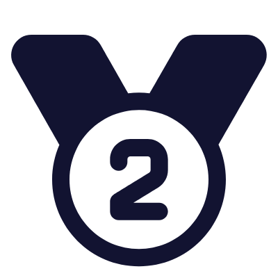 Medal Second Place, Animated Icon, Solid