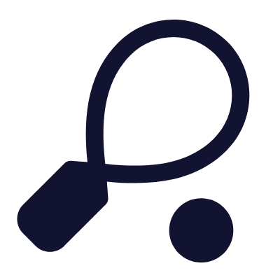 Ground Tennis Racquet, Animated Icon, Solid