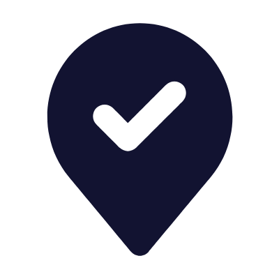 Location Pin Check, Animated Icon, Solid