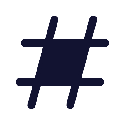 Hashtag, Animated Icon, Solid