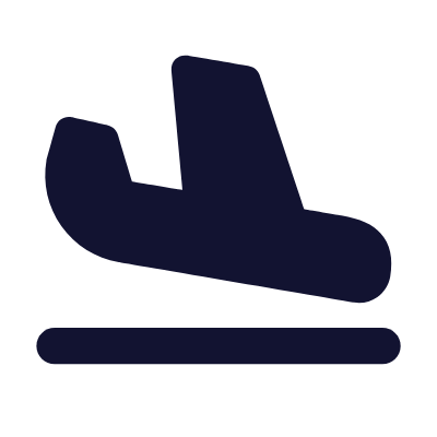 Airplane Land, Animated Icon, Solid