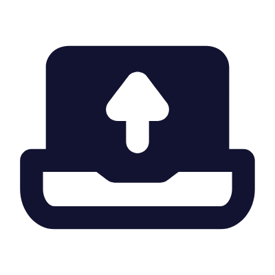 Laptop Upload, Animated Icon, Solid