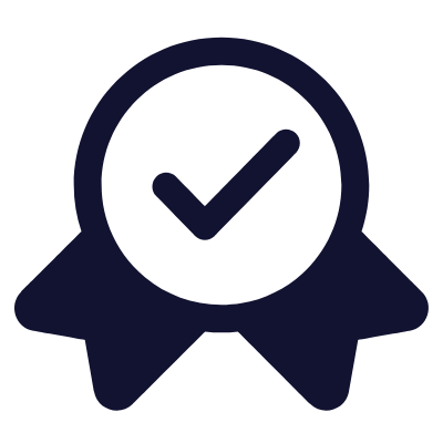 Badge Ribbon Check, Animated Icon, Solid