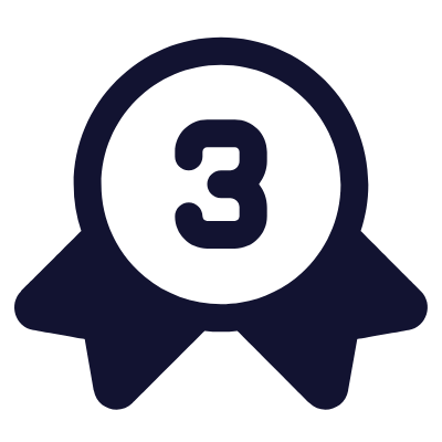 Badge Third, Animated Icon, Solid