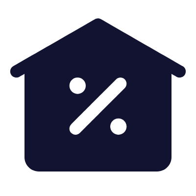 House Percent, Animated Icon, Solid